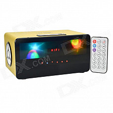 HY HY-3033 Rectangle Touch Speaker w/ Mini USB / USB 2.0 / 3.5mm / TF / FM - Yellow + Black + White