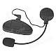 Helmet Mounted Waterproof Bluetooth Microphone Walkie Talkie System Headset for Motorcycle - Black