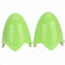 Yayusi A520 Fashion 6W USB Speakers w/ Light - Green + White (2 PCS)