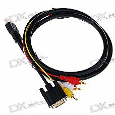 Gold Plated 1080P HDMI to VGA + Audio Adapter Cable (1.2M)