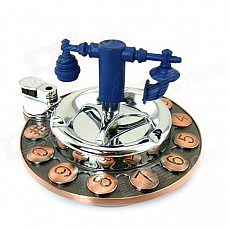 KG7 Multi-functional Rotary Automatic Clean Ashtray - Black + Blue