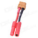 XT60 Male to 4.0mm Bullet Banana Wire Connector / Adapter - Red