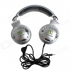 YuanBoTong SONIK-01 3.5mm Adjustable Headband Wired Headset w/ Voice Control - Silvery White + Black