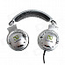 YuanBoTong SONIK-01 3.5mm Adjustable Headband Wired Headset w/ Voice Control - Silvery White + Black