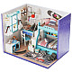 DIY Creative Cute Wooden House Model Toy - Blue + Black + Multi-Colored