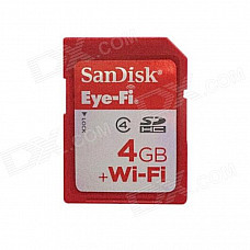 SanDisk Eye-Fi SDHC Wireless Wi-Fi Memory Card - Red (Class 4 / 4GB)