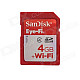 SanDisk Eye-Fi SDHC Wireless Wi-Fi Memory Card - Red (Class 4 / 4GB)