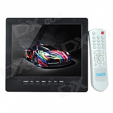 L8009 8.0" TFT LCD Screen Car TV w/ PC Monitor / IR Remote Controller / Speaker / Stand - Black