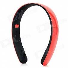 Foldable Bluetooth V4.0 Headband Style Headphone w/ Mic for IPHONE / IPAD / IPOD - Red + Black