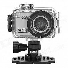 CAM F39 0.6" Screen Wi-Fi 120' Wide-angle 5.0MP 1/3" CMOS 1080P Full HD Sports Camera - Silver