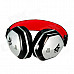 MQ22 3.5mm Wired Headband Headphone w/ Microphone for APPLE Devices - Black + Red + Silver