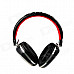 MQ22 3.5mm Wired Headband Headphone w/ Microphone for APPLE Devices - Black + Red + Silver