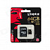 Kingston Digital 64GB MicroSDXC CL10 UHS-I 90R/45W with Adapter (SDCA10/64GB)