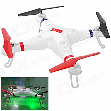 WLtoys V353 2.4GHz 4-CH Outdoor Radio Control 3D Tumbling UFO Quadcopter w/ Gyro - White + Red