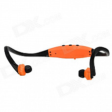 Outdoor Sports Running Wireless In-Ear MP3 Player Headset Headphone w/ FM - Black + Orange