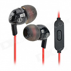 Bingle I802C Mega Bass In-Ear Earphone w/ Mic. / 3.5mm Jack - Black + Red (129cm)