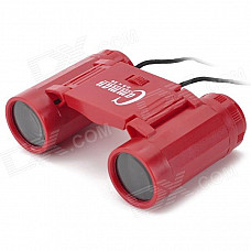 Plastic 2.5X Magnification Binocular Telescope Toy - Red