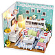 DIY Creative Cute Wooden Living Room Model Toy - White + Blue + Multi-Colored