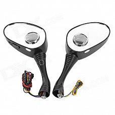 DG002 Rearview Mirror MP3 Player Speaker w/ FM / SD Card Slot for Scooter / Cub-type Motorcycle
