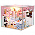 DIY Creative Cute Wooden Bedroom Model Toy - White + Pink + Multi-Colored