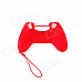 A-M09 Anti-Slip Silicone Case + Button Cap Set for PS4 Controller - Red