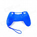A-M011 Protective Silicone Case + Rocker Cap + Cross Key + Key Cap Set for PS4 Controller - Blue
