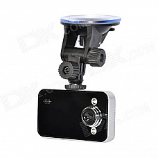 K6000P 2.4" TFT Screen CMOS 120' Wide-angle IR Night Vision Car DVR Loop Video Recorder - Black