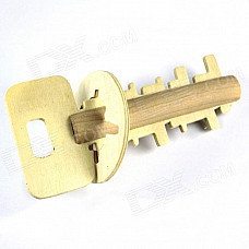 Educational Wood Key Unlock Puzzle Toy - Yellow