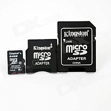 Kingston TF / Micro SD Memory Card w/ SD / Mini SD Adapter - Black (64GB / Class10)