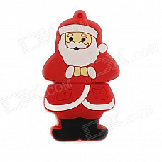 KD-298 Cartoon Santa Claus Shaped USB 2.0 Flash Drive - Red + White (4GB)