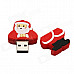 KD-298 Cartoon Santa Claus Shaped USB 2.0 Flash Drive - Red + White (16GB)