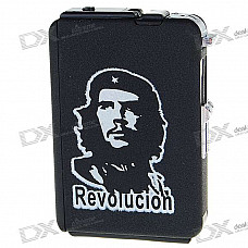 2-in-1 Cigarette Case with Butane Jet Torch Lighter - Revolucion (Holds 10 Cigarettes)