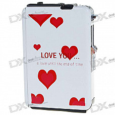 2-in-1 Cigarette Case with Butane Jet Torch Lighter - Love You (Holds 10 Cigarettes)