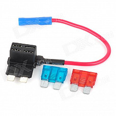 SZGAOY 14072303 DIY Blade Fuse Holder Socket w/ 10A & 15A Blade Power Fuses - Multi-colored