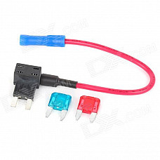 SZGAOY 14072302 DIY Blade Fuse Holder Socket w/ 10A & 15A Blade Power Fuses - Multi-colored