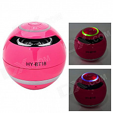 HY HY-BT18 Bluetooth V2.0 Speaker w/ Microphone / TF / Micro USB / Light - Deep Pink