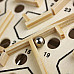 Wood Education Bead Rolling Maze Puzzle Game - Light Yellow + Black