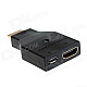 YuanBoTong HD-003 1080P HD HDMI Male to Female Video Adapter w/ Micro USB / LED - Black