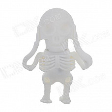 KL-23 Skull Skeleton Style USB 2.0 Flash Drive - White (16GB)
