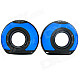 NINTAUS JT040 Fashion Portable USB Powered 3.5mm Wired Desktop Speaker Set - Blue + Black