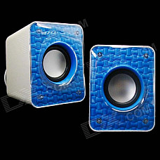 NINTAUS Y-033 Fashion Portable USB Powered 3.5mm Wired Desktop Speaker Set - Blue + Black