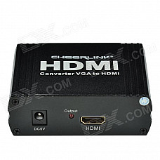 CHEERLINK L3V2HD01 VGA + R/L to HDMI Converter - Black