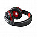 MQ55 3.5mm Plug On-ear Stereo Headphones with Microphone & 1.2m Cable - Black + Red