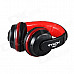 MQ55 3.5mm Plug On-ear Stereo Headphones with Microphone & 1.2m Cable - Black + Red