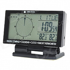 EC60 4.6" Multifunctional Car Digital Compass w/ Dual Temperature Display + Calendar (1 x CR2032)