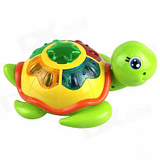 Plastic Turtle Toy w/ Eggs - Green + Yellow + Multicolored (3 x AA)