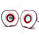 Portable L-017 Apple Style USB Powered 3.5mm Wired Desktop Speaker Set for PC / Laptop - Red + White