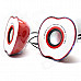 Portable L-017 Apple Style USB Powered 3.5mm Wired Desktop Speaker Set for PC / Laptop - Red + White