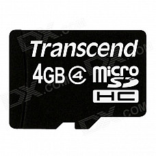 Transcend 4 GB Class 4 microSDHC Flash Memory Card TS4GUSDHC4