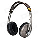 KO-STAR KHM-681 3.5mm Jack Plug HiFi DJ Headphone Headset w/ Microphone - Black + Brown